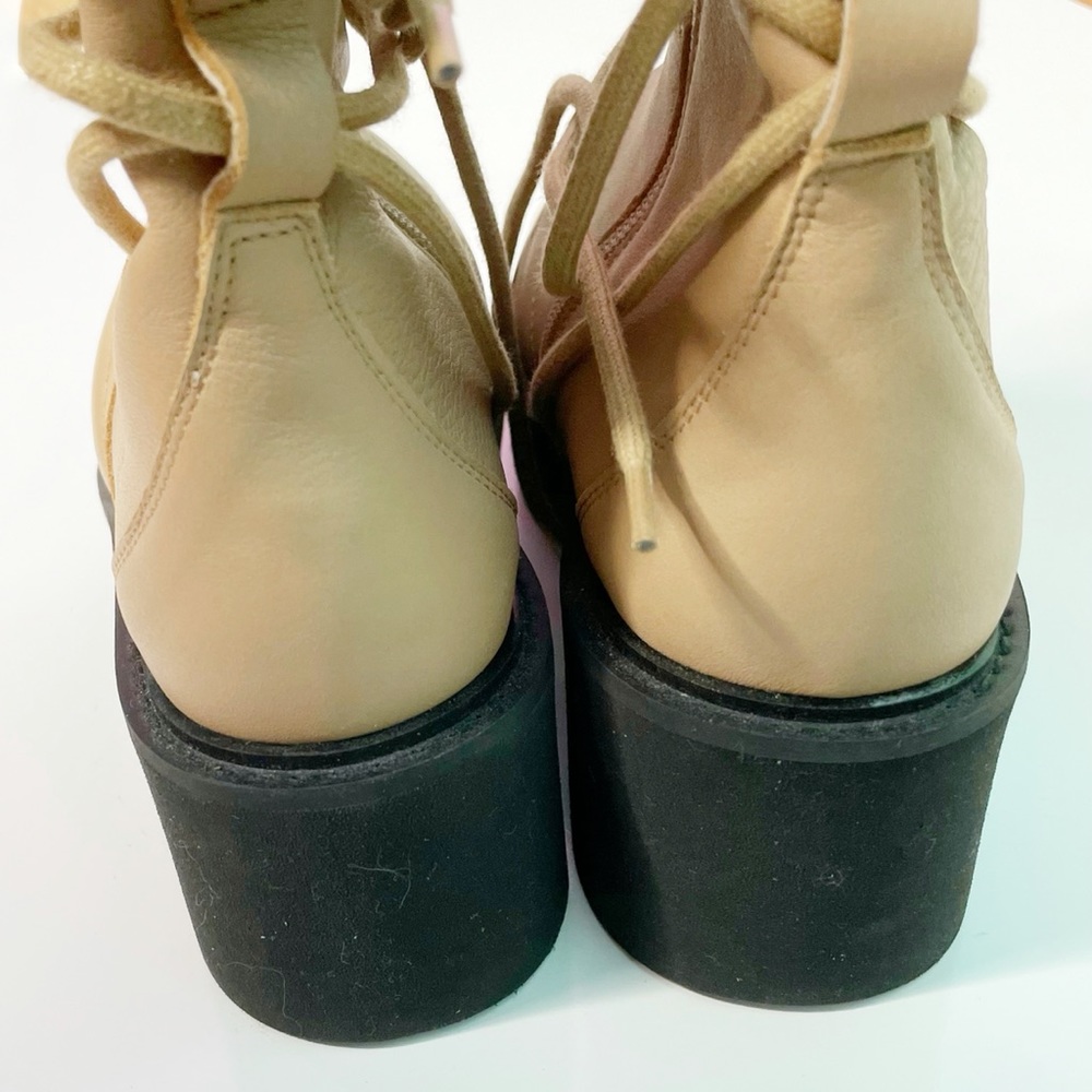 Free People Size 41 Tori Padded Ankle Moto Boots Tan Camel Leather - Picture 7 of 13